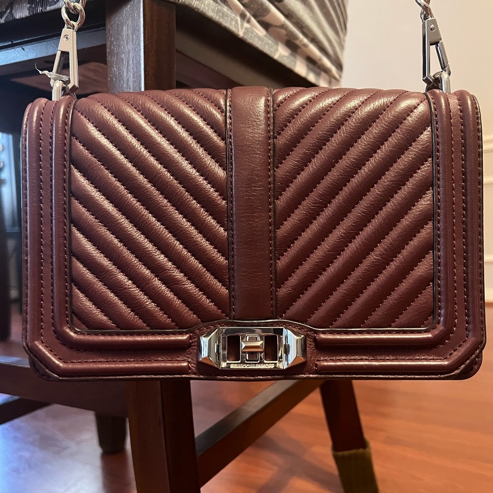 Rebecca Minkoff Small Maroon Love Crossbody Bag